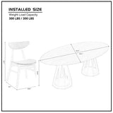 modern dining table, 1 oval table+6 wooden tables and chairs, black dining room furniture