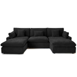 Cloud Couch 120''  Modern Sectional Sofa for Living Room Down Filled Couch with Ottoman U Shaped 5 Seater