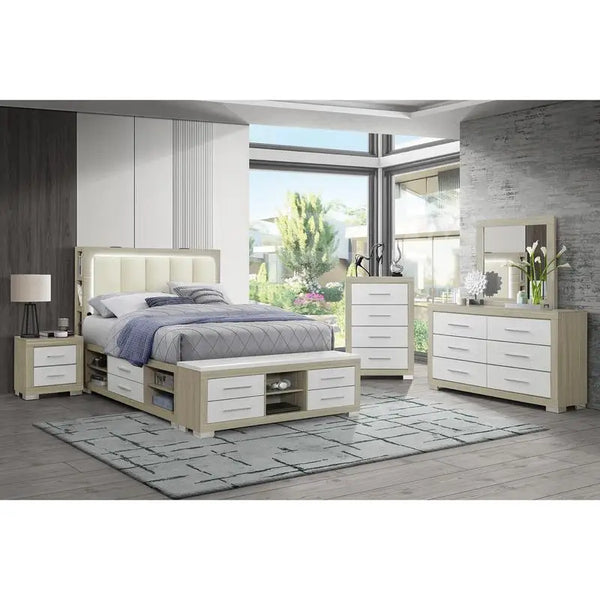 Natural White King Bedroom Set  Furniture Bedroom Décor