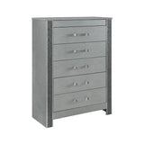 5PC Full Bedroom Set - Lorenzo Silver Collection, Stylish Furniture for Modern Homes