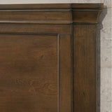 Wood Queen Bed Set with Dresser Mirror Nightstand Chest