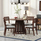 1 Classic Dining Table & 4x Side Chairs,Round Table, Chair
