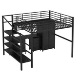 Metal Loft Bed With table set and wardrobe