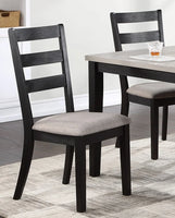 5pc Dining Set Kitchen Dinette Wooden Top Table and Chairs Upholstered Cushions Seats Ladder Back