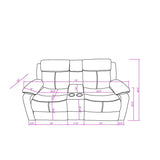 Reclining Sofa Set with LED Lights – Sofa, Loveseat & Recliner