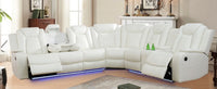 Power Recliner Sofa Sectional Couches with LED Light for Living Room,Leather Reclining