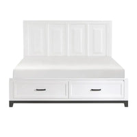 California King Platform Bed with Storage Drawers, Wooden Bedroom Furniture, 1 Piece, Stylish