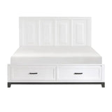 California King Platform Bed with Storage Drawers, Wooden Bedroom Furniture, 1 Piece, Stylish