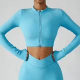 Women's 3 Piece Yoga Set  Sports Jacket Bra Legging Workout Gym Push Up Yoga Sportswear