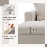 Modern Sectional Sofa, Couch Set with 2 Free pillows,4-seat Couch Set with Convertible ,Living Room