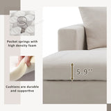 Modern Sectional Sofa, Couch Set with 2 Free pillows,4-seat Couch Set with Convertible ,Living Room