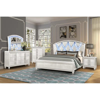 Bedroom set made with Wood in White  Bedroom Furniture Set