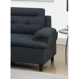 Black sofa, linen sofa lounge chair, footstool with storage function