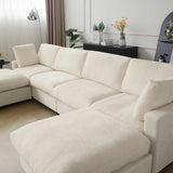 Sectional Sofas Modern Cloud Couch Chenille L-shaped Modular Sectional Sofa for Living Room 3 Seats Couch