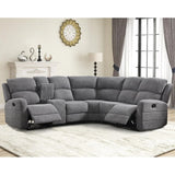 EBELLO Fabric L-Shaped Reclining Large Corner Sofa Sectional Sofa Couch for Living Room, with Padded Headrest