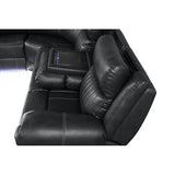 Modern Black Recliner Sectional Sofa
