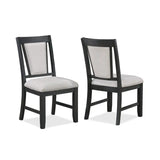 Round Dining Table Set, Two-tone Finish, Light Woodgrain Top, Rustic Charm, Sculptural Base, Upholstered Chairs