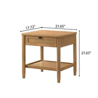 5-Piece Rubberwood Bedroom Set with Upholstered Queen Bed, Dresser, Mirror, Nightstand