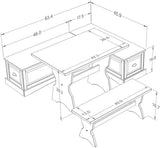 Patio Conversation Kitchen Backless Breakfast Corner Nook Table Booth Bench Dining Set