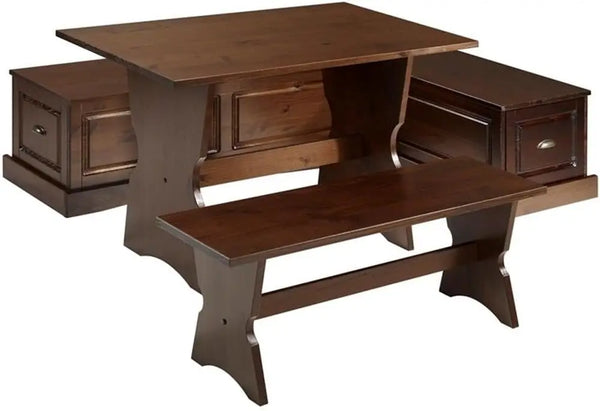 Patio Conversation Kitchen Backless Breakfast Corner Nook Table Booth Bench Dining Set