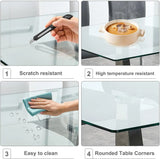 Glass Dining Table Set for 4,Modern Dining Room Table Set for 4, Kitchen Table