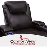 Home Theater Seating Living Room 400 lbs Capacity  Italian Leather Power Recliner Powered Head