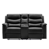 Manual Recliner Sofa Living Room Set Upholstered Faux Leather 3-seater and Loveseat Couch with Storage