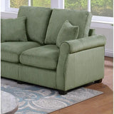 Sofa Set with Pillows, Square Arm Plush Couch & Loveseat for Classic Living Room