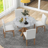 1 Classic Dining Table & 4x Side Chairs,Round Table, Chair