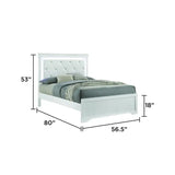 Modern 5 Piece Full Bedroom Set with LED Headboard, Upholstered, Wood Construction, White Finish, Perfect