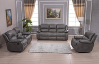 3PC Bonded Leather Reclining Sofa Chair Set Living Room Set Sofa Loveseat Glider Chair