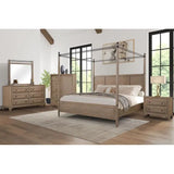 Queen Canopy Bed Set with 2-Drawer Nightstand, Modern Dresser  and Storage Chest