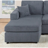 Modern Dark Gray 2pc Sectional Set Corduroy Couch  Chaise Armless Loveseat Living Room Furniture