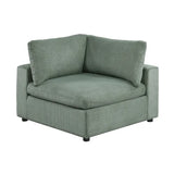 Sectional Set Corduroy Upholstery Couch 3x Corner wedge, 2x Armless Chairs 1x Ottoman Living Room Furniture