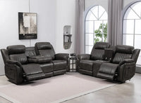 Power Reclining Living Room Set with Adjustable Headrest, Power Reclining Sofa and Loveseat Set with USB