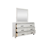 Bedroom Set Made with Wood in Gray, Includes a Bed, Nightstand, Dresser, and Mirror