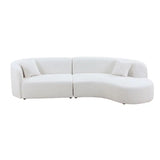 Luxury Modern 2-Piece Curved Sofa Set, Right-Facing Sectional with Chaise, Boucle Upholst