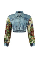 winter fashion print color matching denim jeans