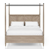 Queen Canopy Bed Set with 2-Drawer Nightstand, Modern Dresser  and Storage Chest