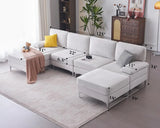 Sectional Couches with Ottomans- 6 Seater, U Shaped Sofa for Living Room, Oversize