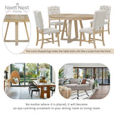 Dining Set, Round Table with a 16"W Leaf and 4 Upholstered Chairs for Dining Room and Living Room