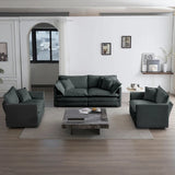 3 Piece Sofa Set with Arm Pillows and Toss Pillows , Sofa Set Include 2- Piece of Arm Chair and One 2-seat Sofa