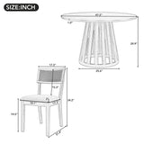 1 Classic Dining Table & 4x Side Chairs,Round Table, Chair