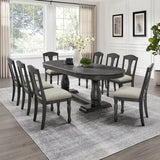 table+6 chairs, a 94.06 inch expandable wooden dining table, and six cushioned dining chairs