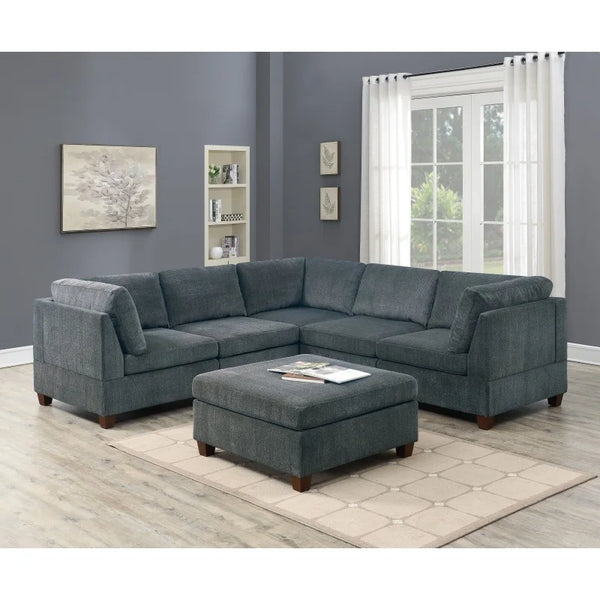 Living room furniture sofa set,6-piece set,modern sofa with segmented corners,suede,soft and comfortable