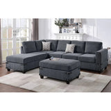 sofa, modern minimalist living room furniture, with footstool