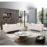 2 Piece Modern Velvet Living Room Set with Sofa and Loveseat,Jeweled Button Tufted Copper Nails Square Arms