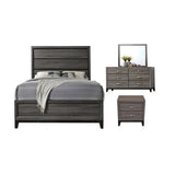 Bedroom Set Made with Wood in Gray Finish