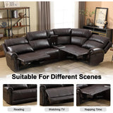 recliner.Power Reclining Sectional Couches for Living Room with Console, Leather L-Shaped Couch