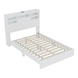 Wooden Bedroom Set with Bed Frame, 2 Nightstands & 1 Dresser in White Finish